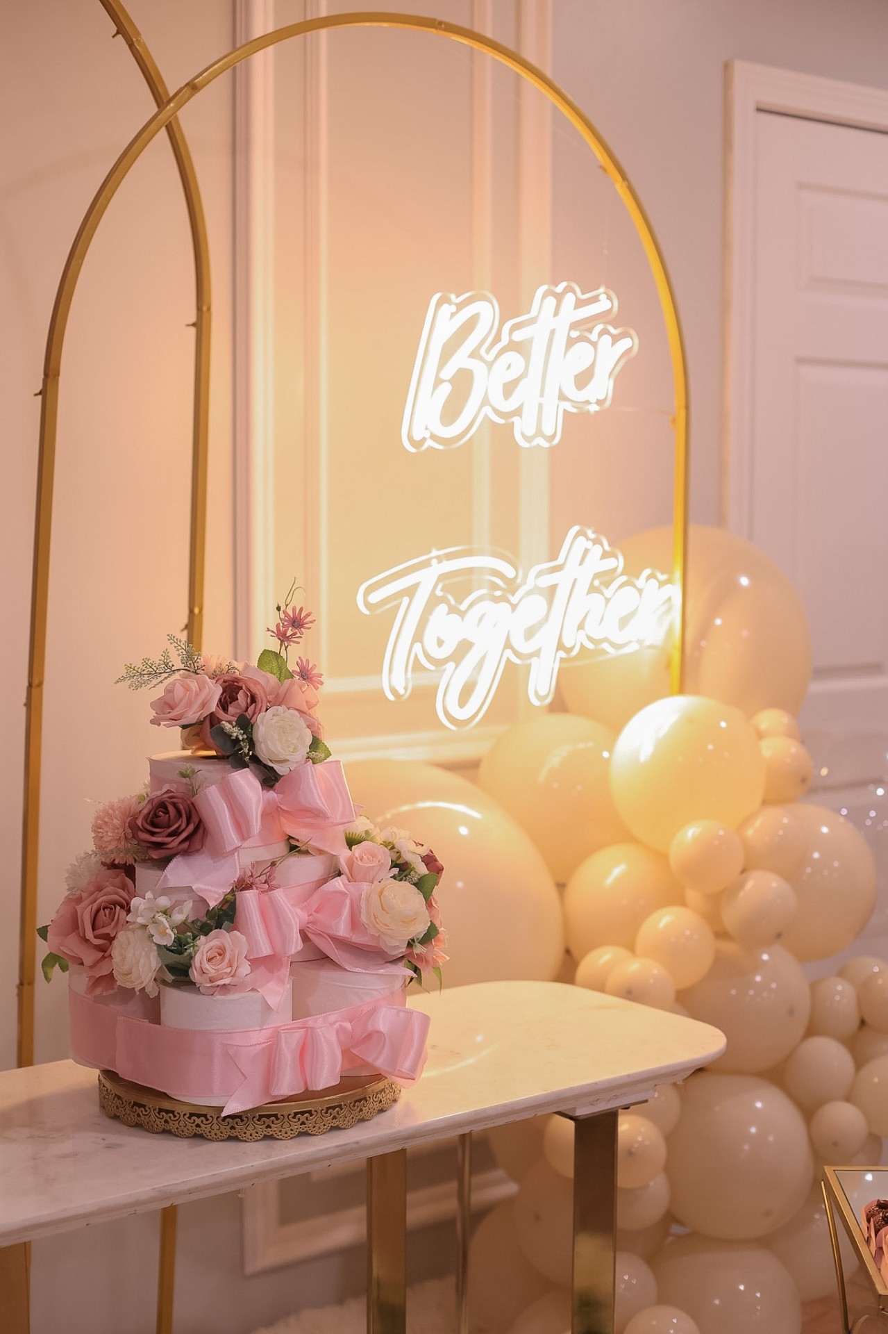 Better Together neon at the bridal shower